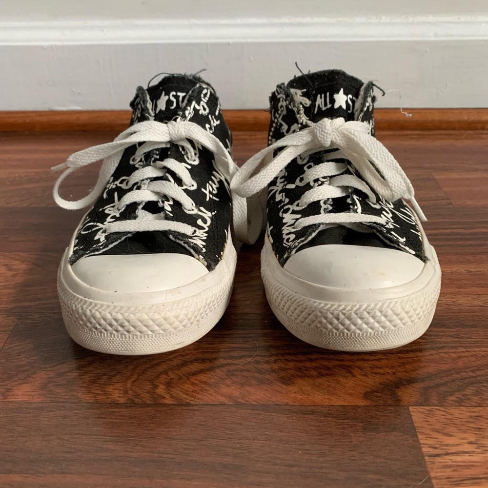 Converse All Star Black OX Cursive Sketched vintage converse Men 7 grunge skate